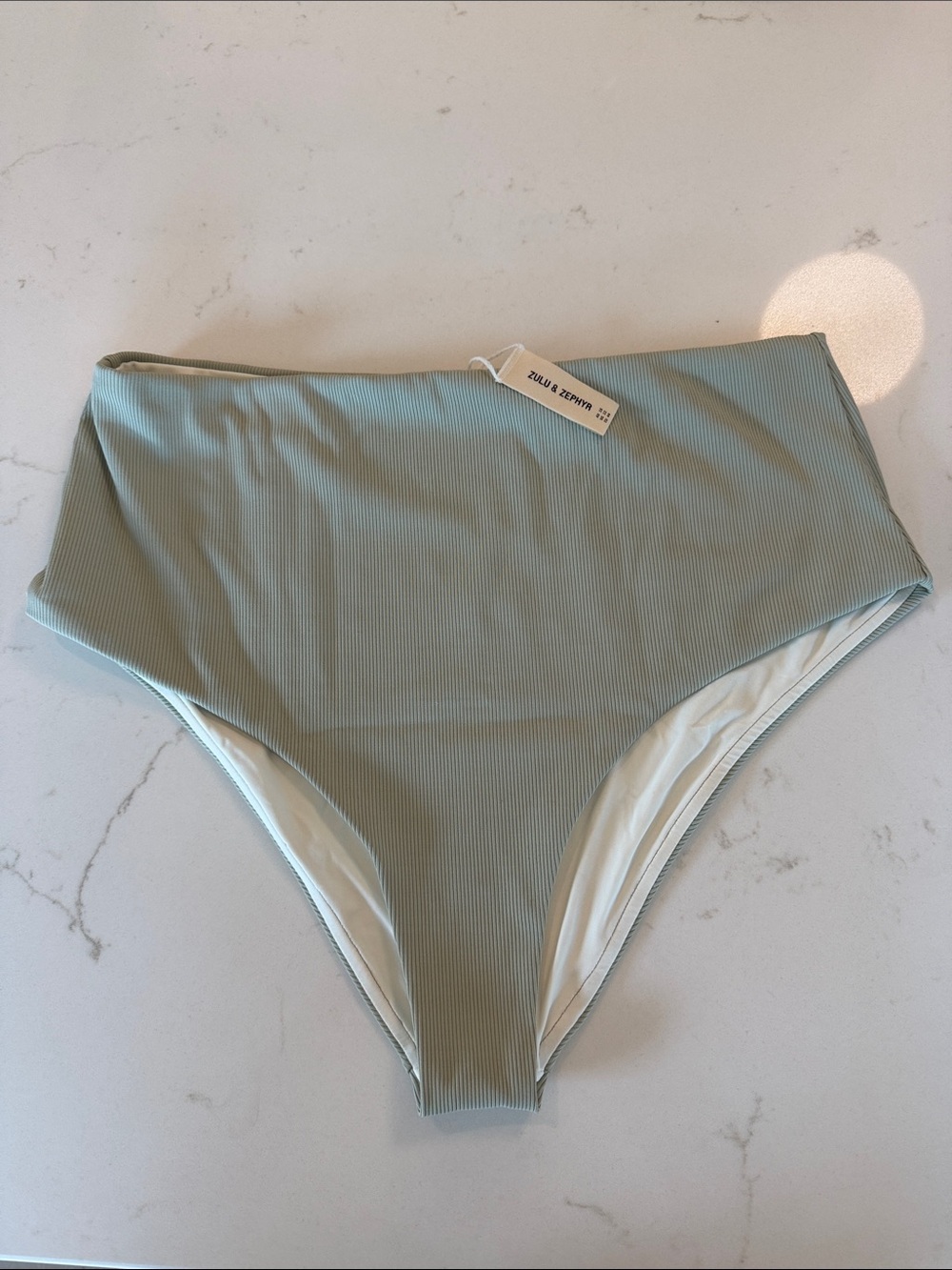 Zulu & Zephyr Ribbed High Waist Bikini Bottom